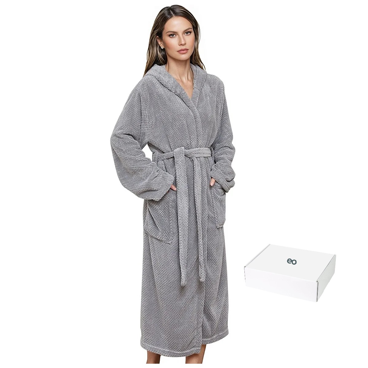 Toalla De Bata De Ba&ntilde;o Unisex S&uacute;per Absorbente Unitalla Gris oscuro image number null
