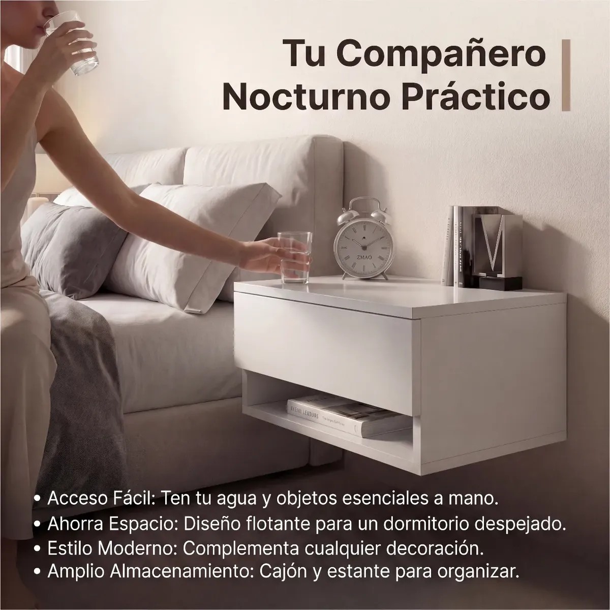 Juego De 3 Repisas Blancas Flotantes Minimalistas De Mdf Con Soporte Oculto image number null