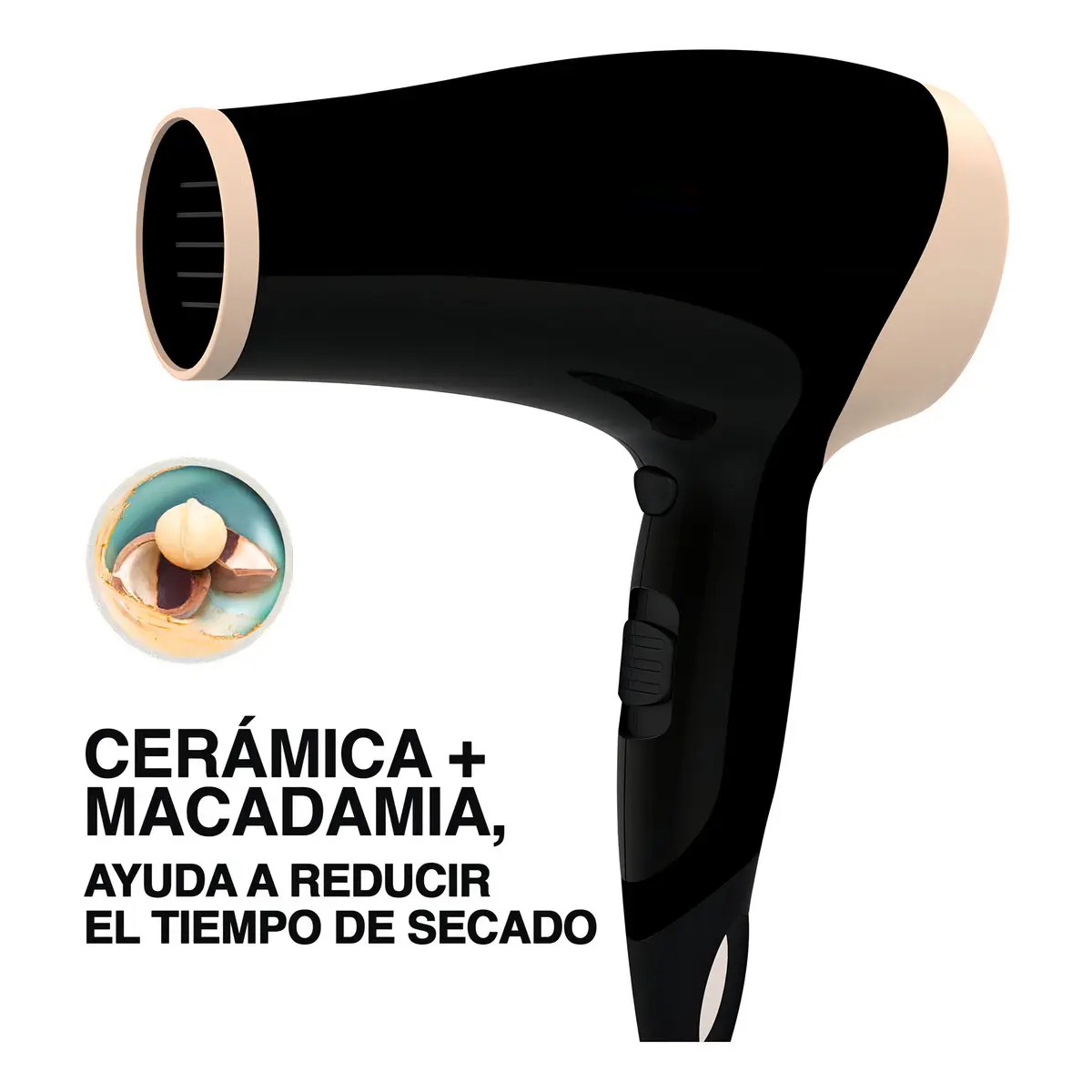 Secadora De Cabello Potencia de 1875 W Color Negro image number null