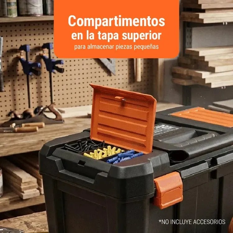 Caja Para Herramientas 19 X25 3 En 1 Desmontable Truper CHP-1925R Color Negro image number null