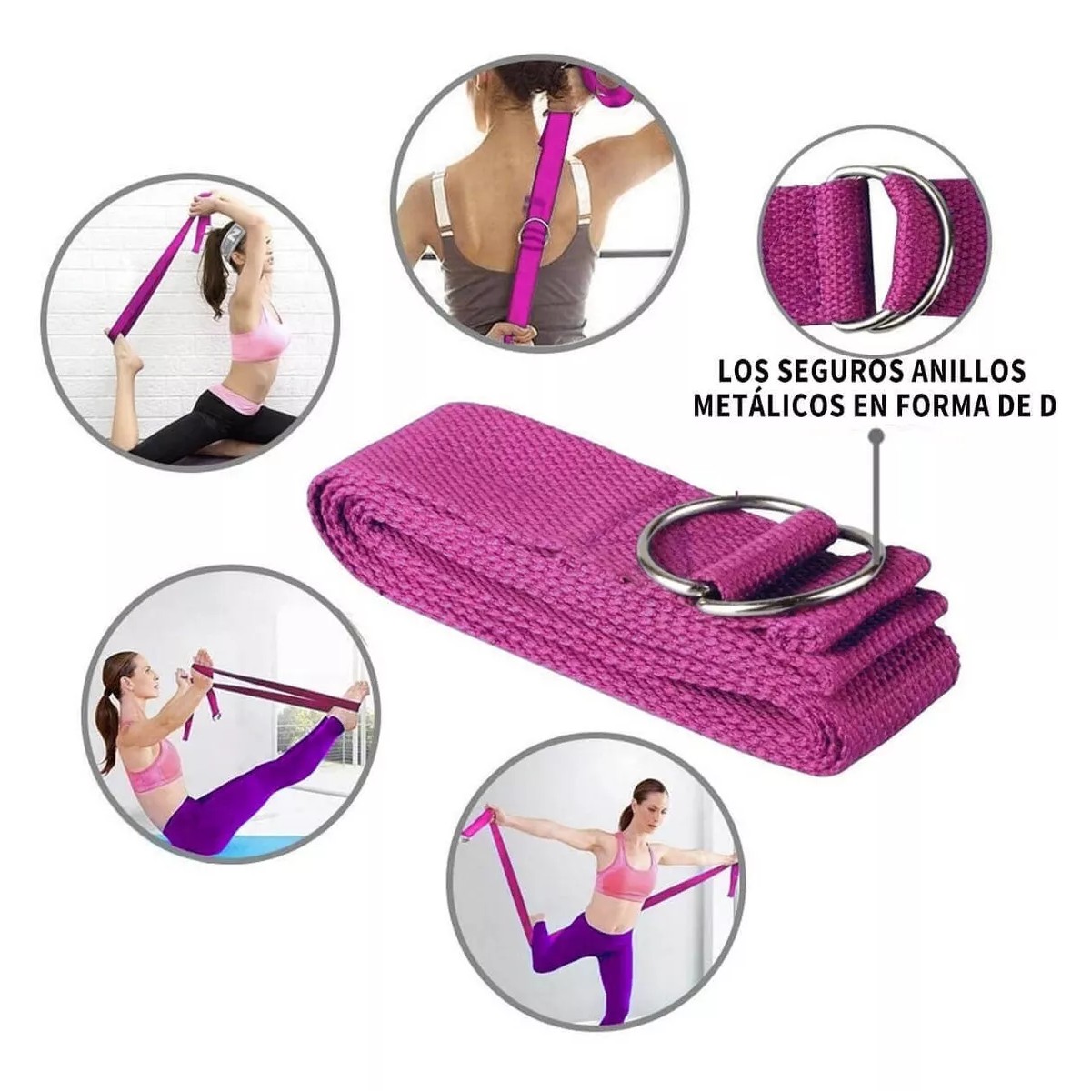 Kit Ejercicio Pelota Pilates Bloques Yoga Bandas Resistencia Rosa. image number null