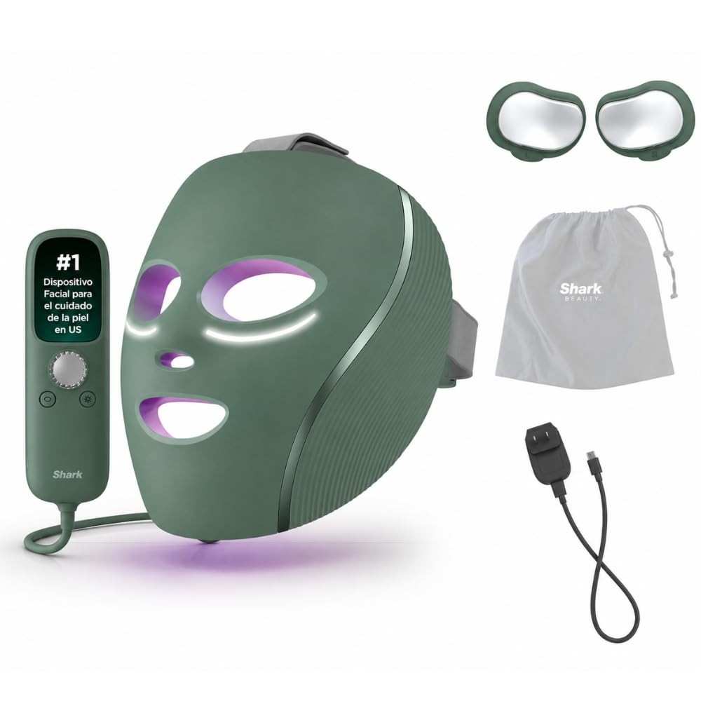 Shark CryoGlow M&aacute;scara LED Antiedad, Roja, Azul e Infrarroja, Verde image number null