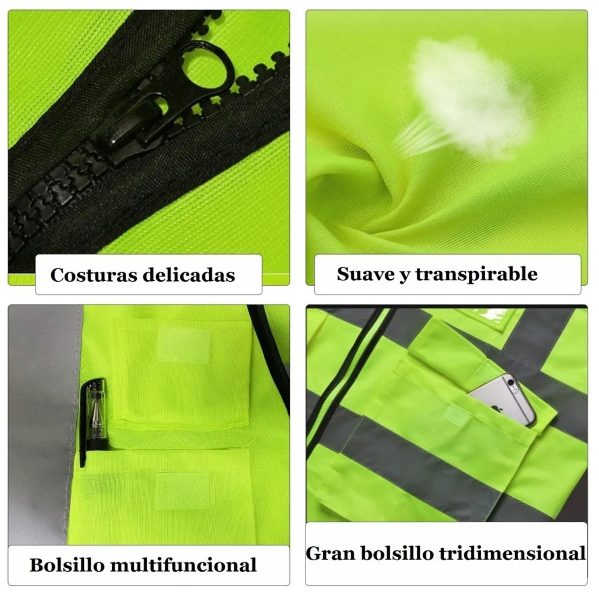 Chaleco De Seguridad Industrial Brigadista Vial +reflejante Amarillo image number null