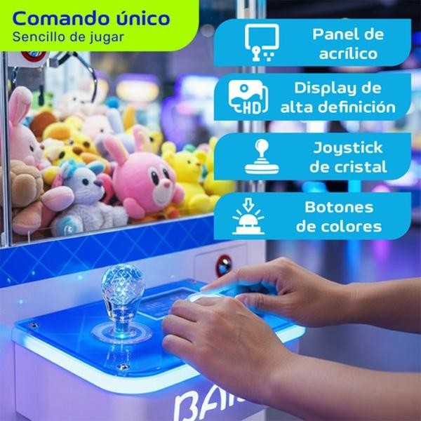 Mini Maquina Garra Peluche Mini Doll Caza Luz Sonido Azul Audiotek image number null