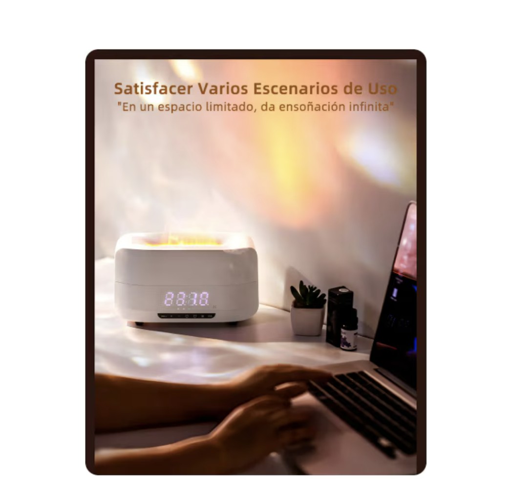 Humidificador Despertador Bluetooth Altavoz Modelo Negro image number null