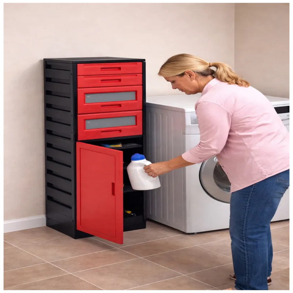 Mueble De Pl&aacute;stico Estante organizador Rojo image number null
