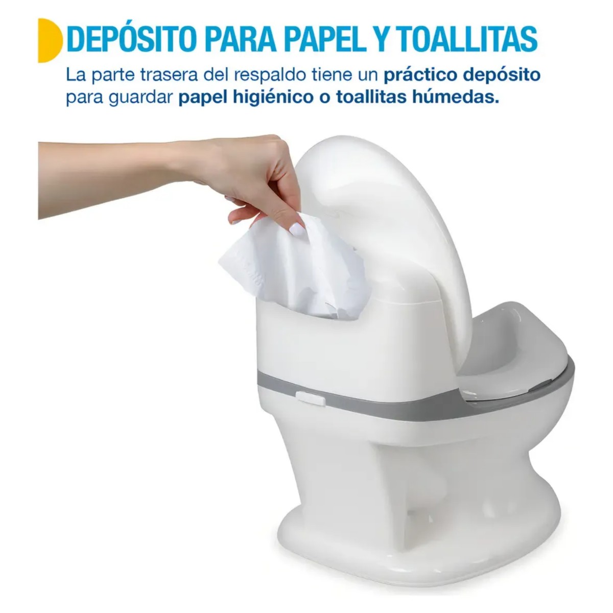 Entrenador para Ni&ntilde;os con Sonido Realista de Descarga de Agua Ba&ntilde;o Blanco image number null