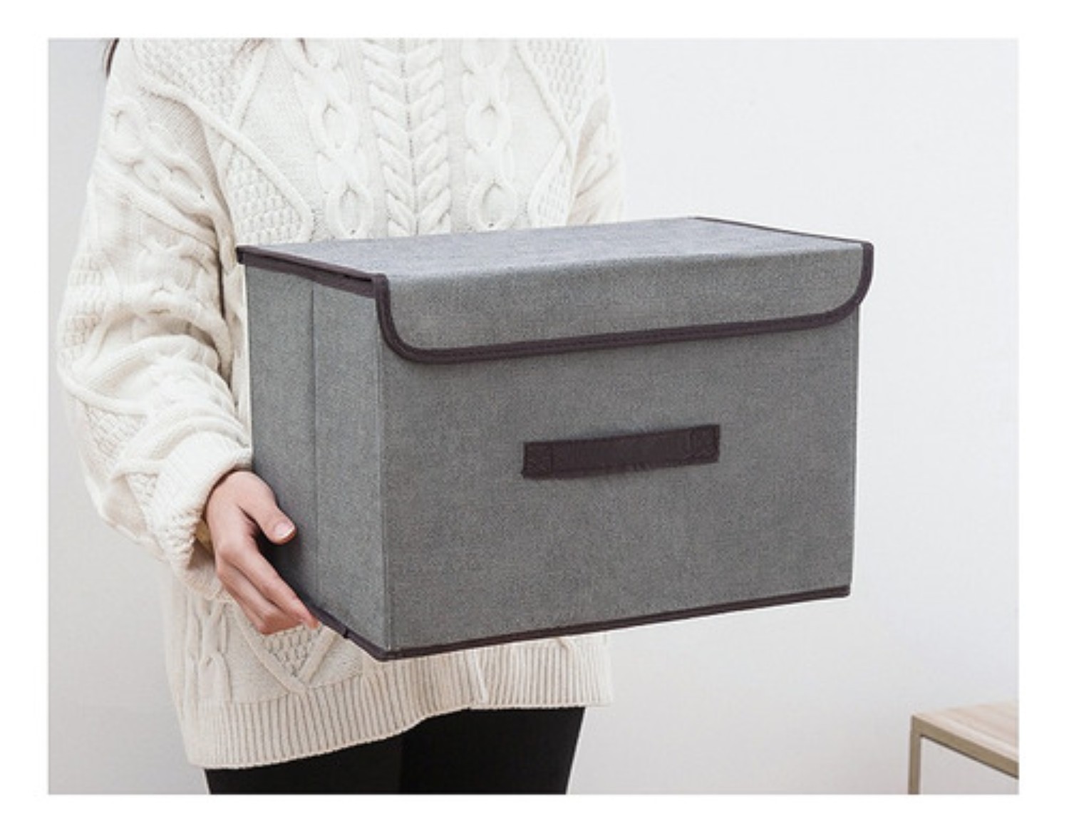 2 Unidades Cajas Organizadoras De Tela Plegables Con Tapas GRIS image number null