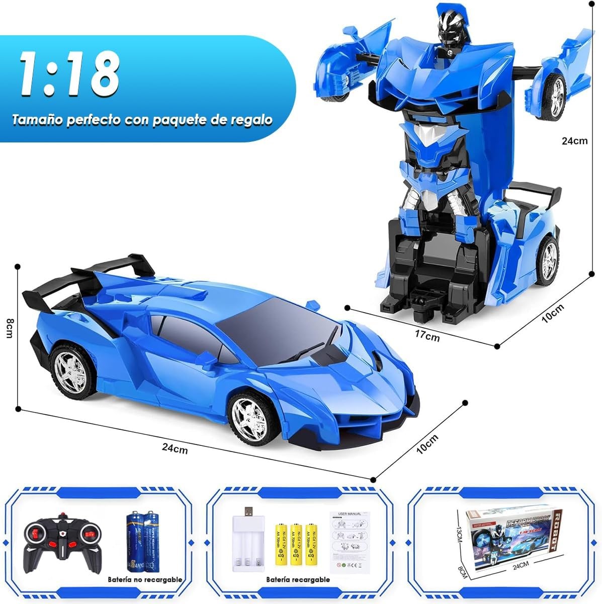 E T EASYTAO Carro de Control Remoto, Robot de Deformaci&oacute;n RC 2.4 GHz Giratorio de 360&deg; con Luz LED, image number null
