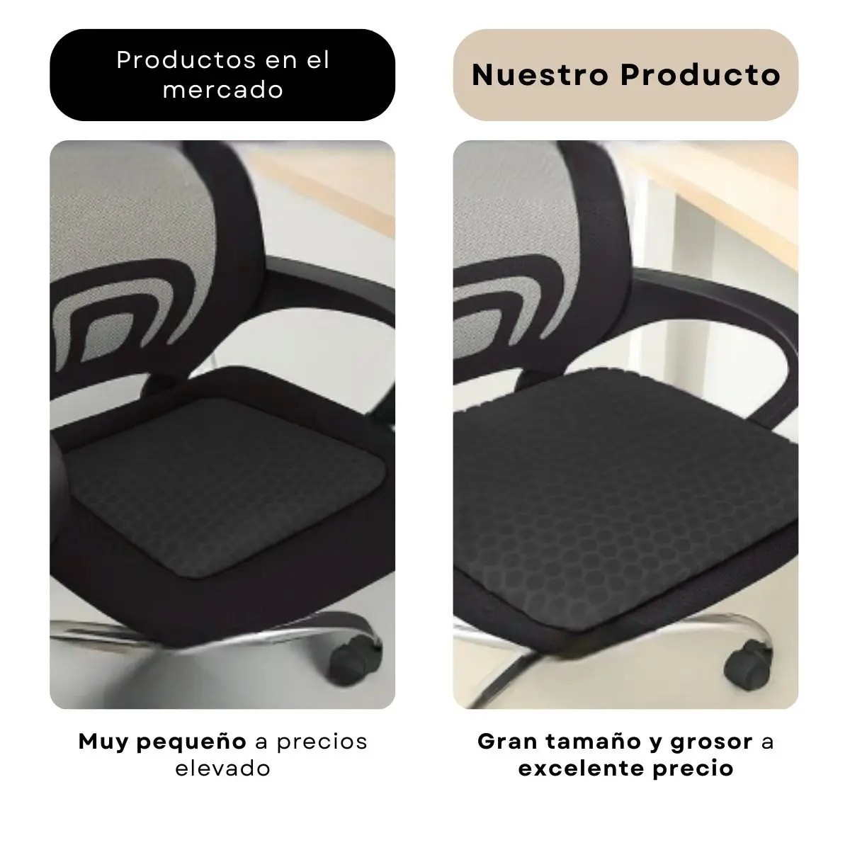 Cojines Para Sillas De Gel NEGRO image number null