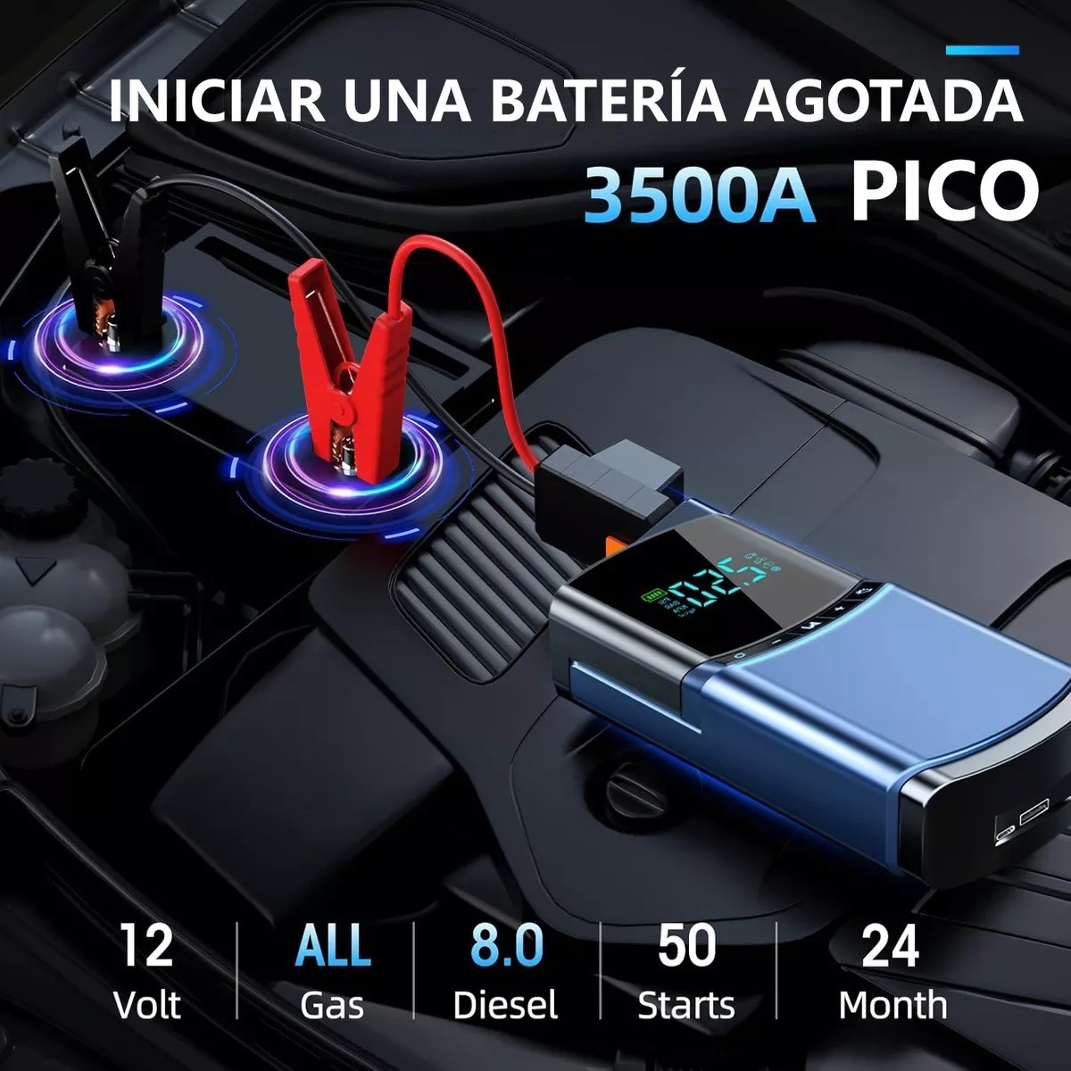 Arrancador Cargador De Bater&iacute;as Carro Autos Compresor Aire image number null