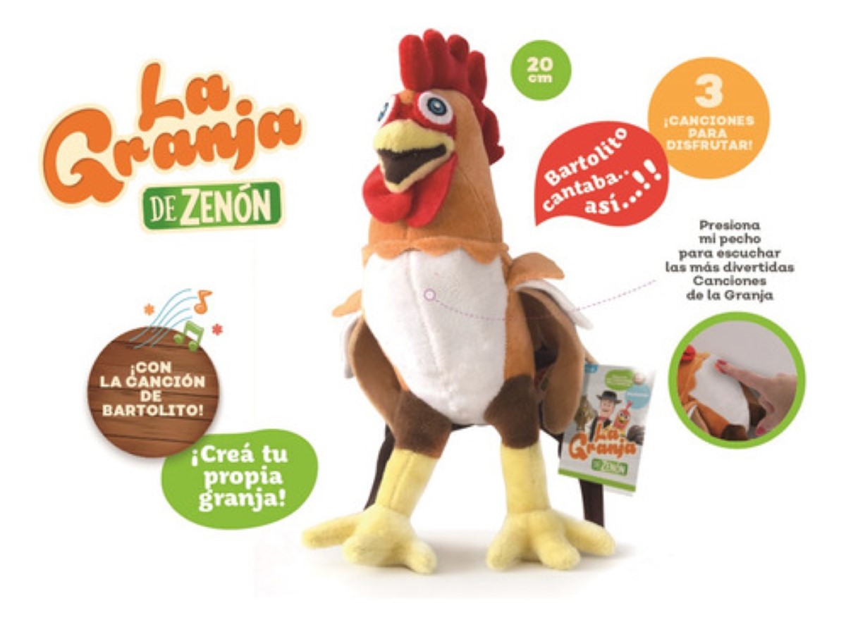 La Granja De Zenon Gallo Bartolito Con 3 Canciones Color Toy CAFE image number null
