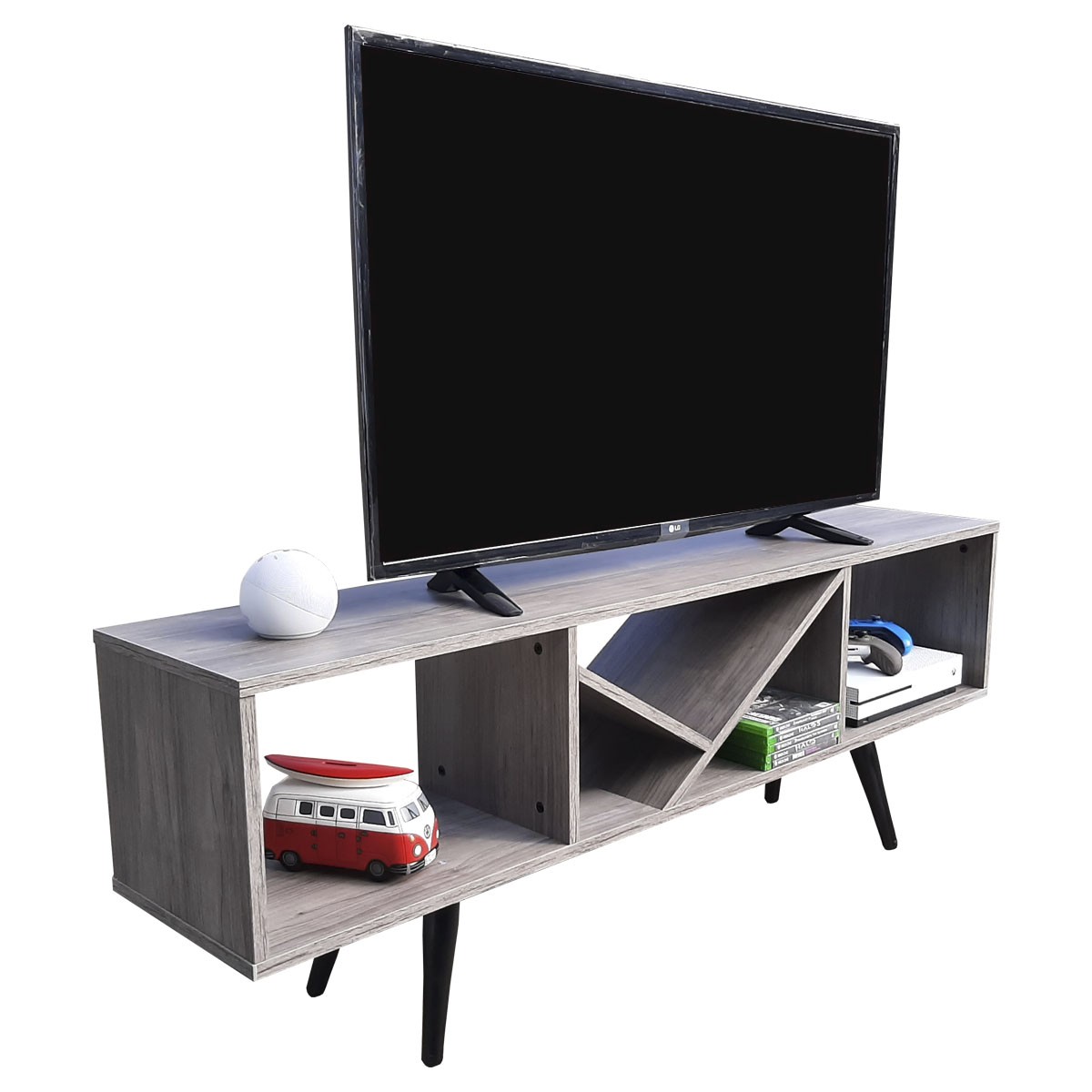 Rack Centro De Entretenimiento Smart Hogare, Para Tv 55 Inteligente y Moderno Gris Storm image number null