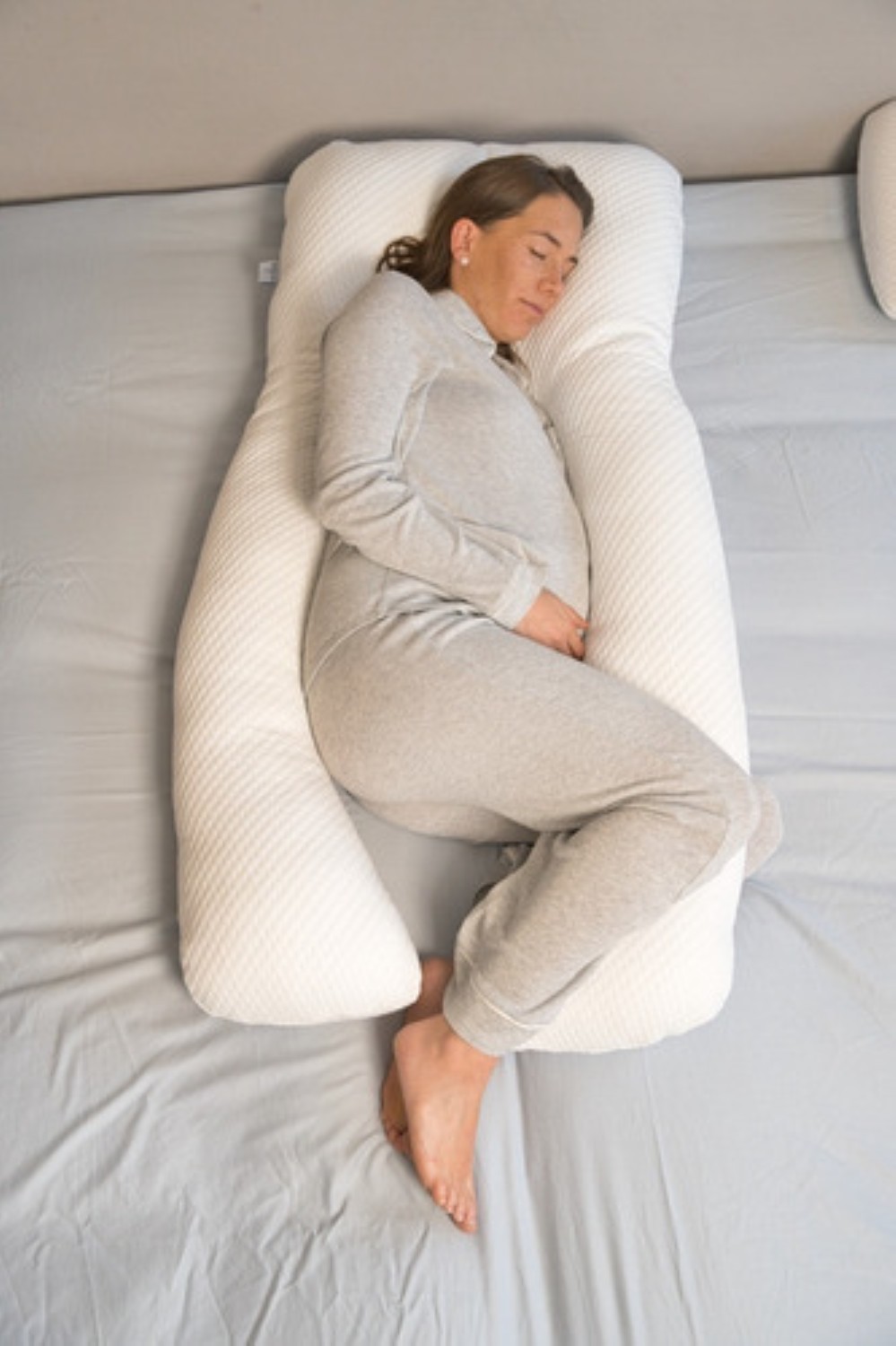 Almohada Para Embarazo Y Lactancia Tela Extra Suave Blanco image number null