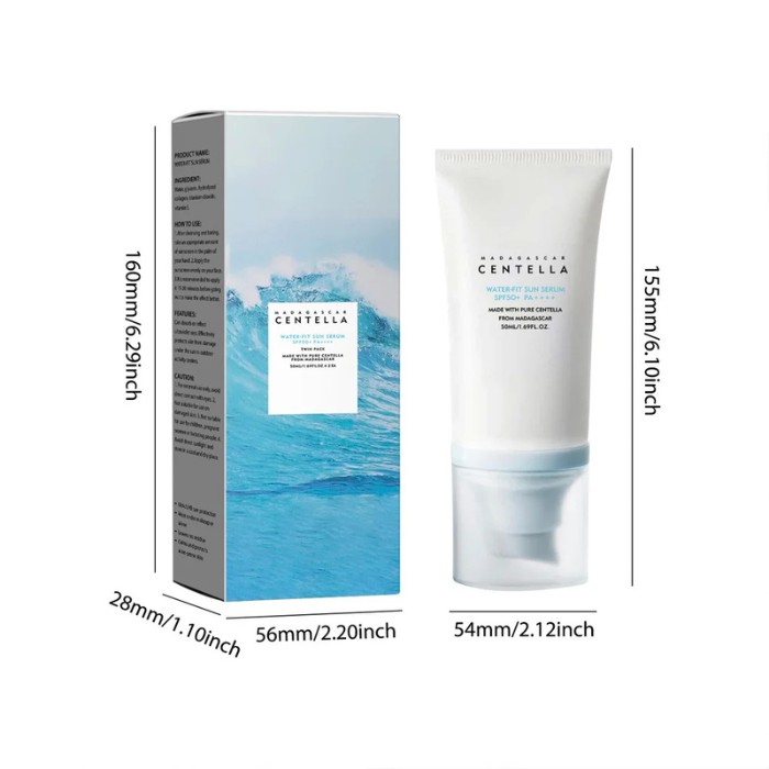SKIN1004 Protector Solar Facial Centella SPF50+ PA++++ Hyalu-Cica Water-Fit Serum 50ml Hidratante Korean Beauty image number null