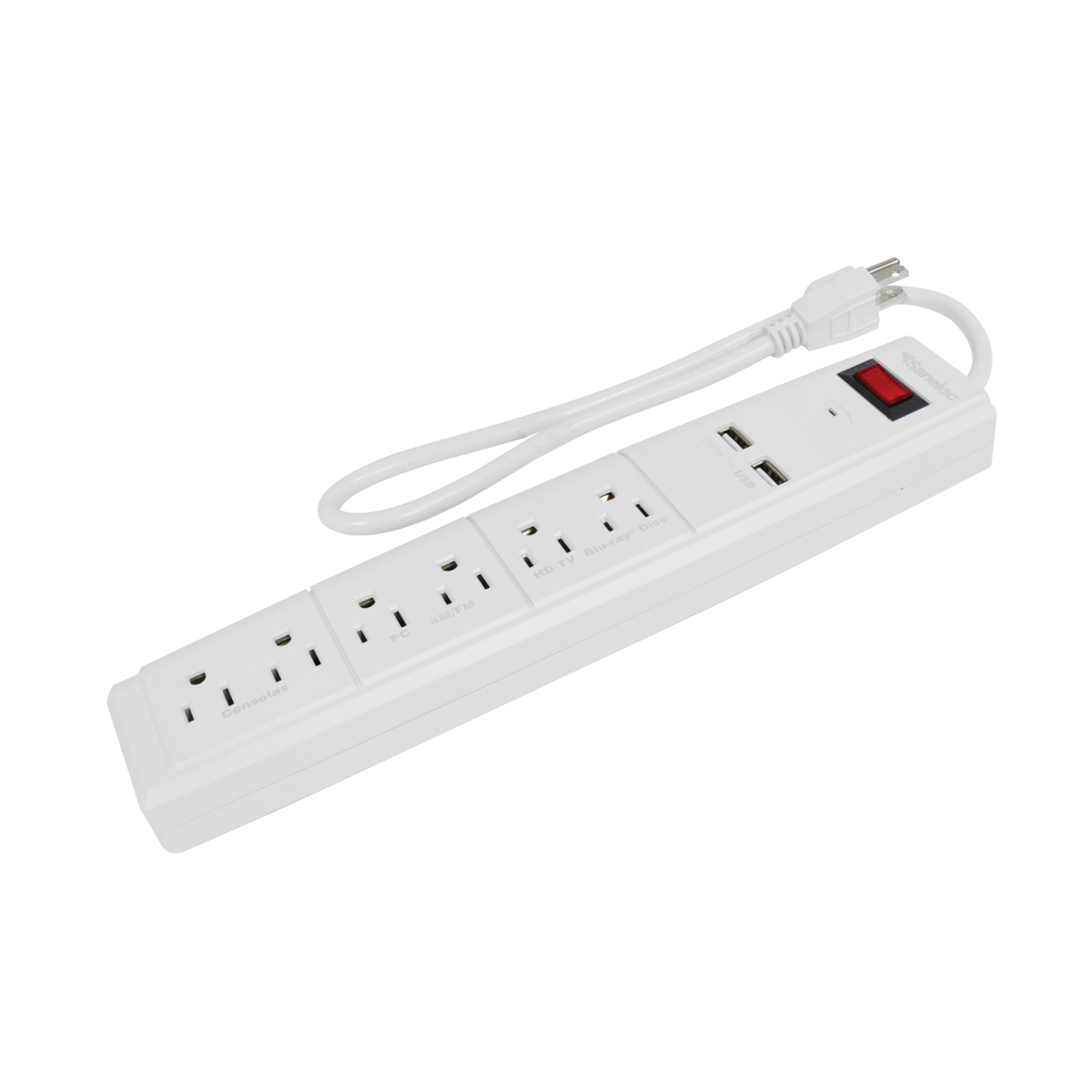 Sanelec 1356 Supresor De Picos 2 Entradas Usb image number null