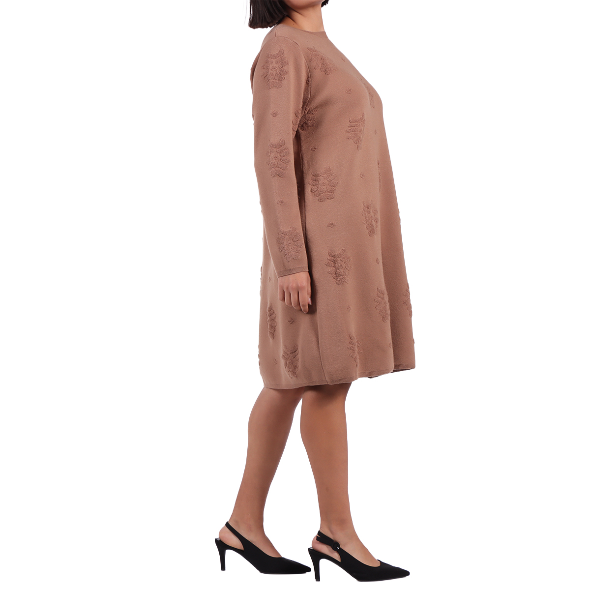 Vestido Tipo Su&eacute;ter Tejido Liso Curvi Dex Plus para Mujer image number null