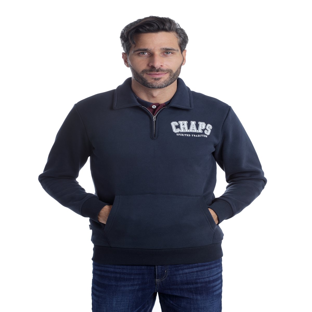 Sudadera Regular Fit Chaps Medio Cierre para Hombre image number null