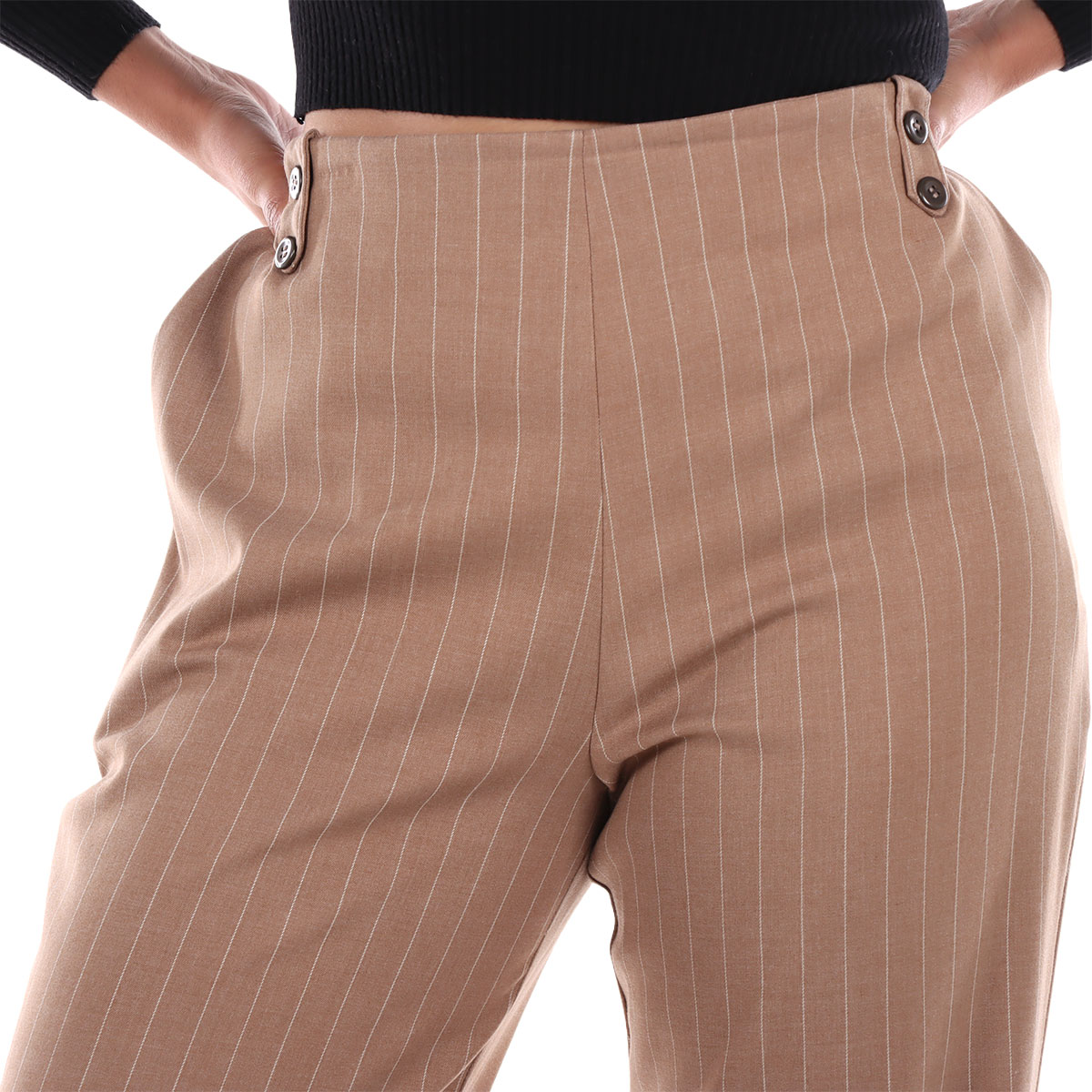 Pantal&oacute;n Corte Recto con El&aacute;stico en Cintura Ann Miller para Mujer image number null