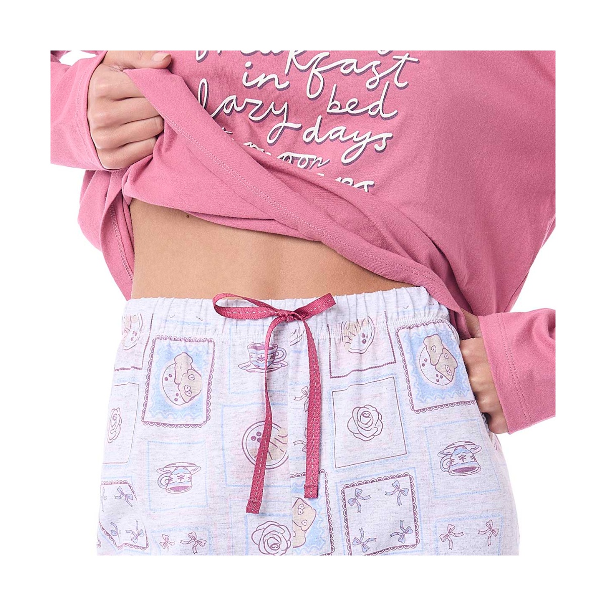 Pijama Manga Larga y Pantalon Tops & Bottoms para Mujer image number null