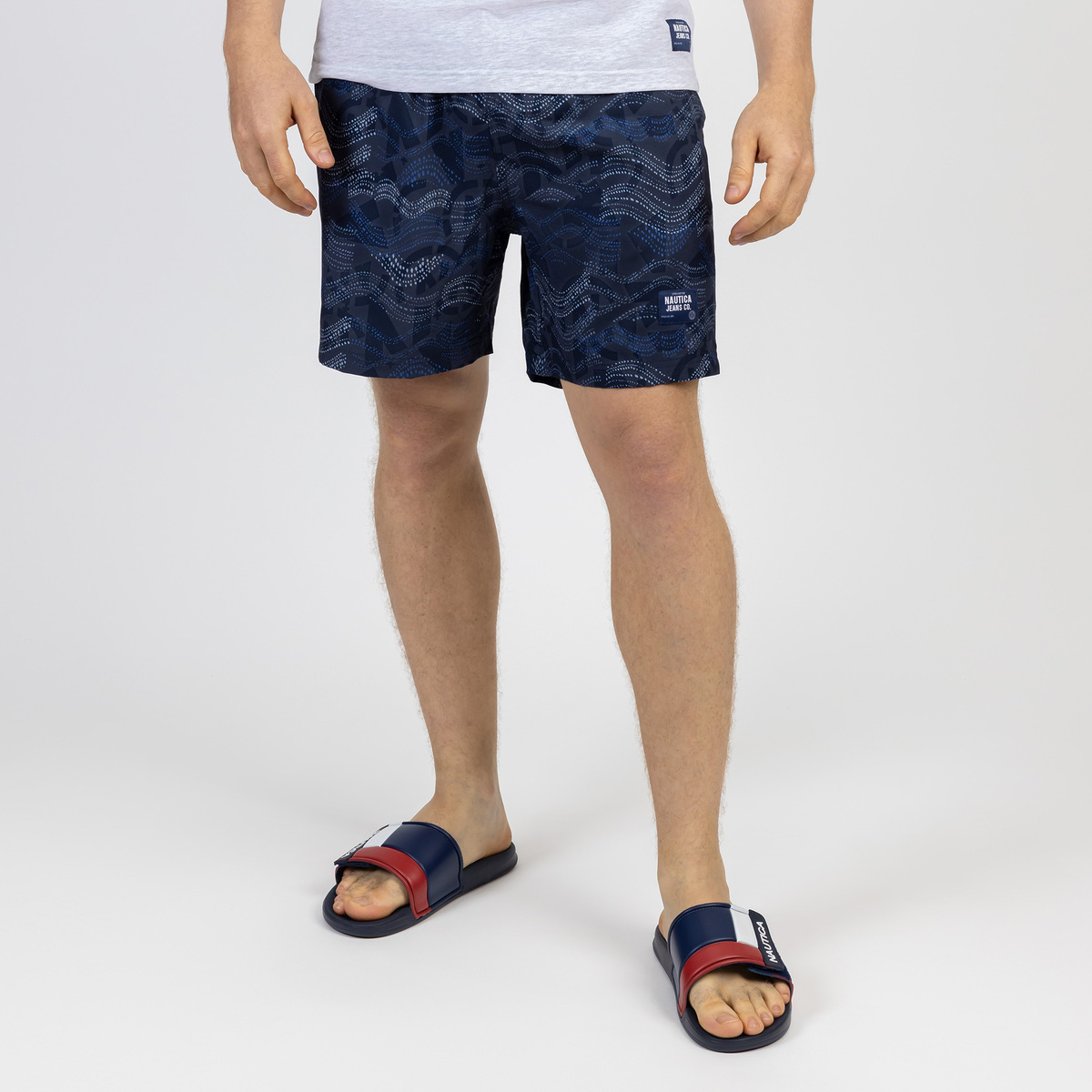 Traje de Ba&ntilde;o con Estampado Nautica Azul Oscuro para Hombre image number null