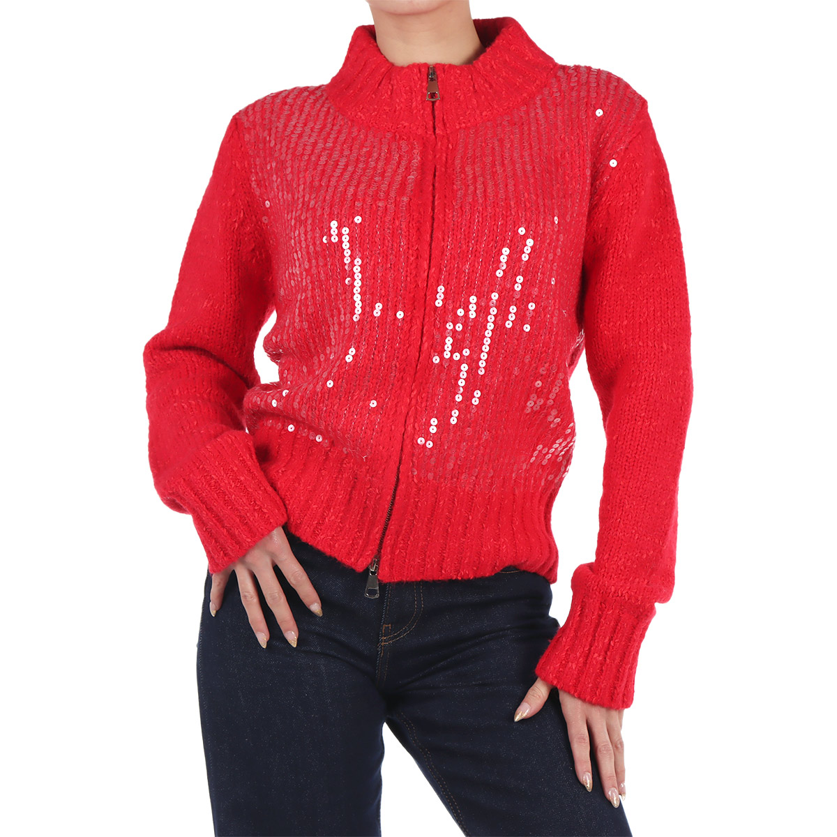 Su&eacute;ter con Cremallera y Lentejuelas Ann Miller para Mujer image number null