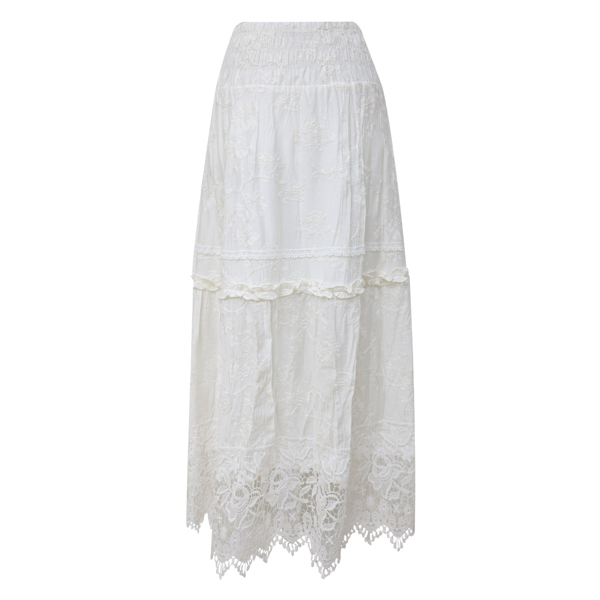 Falda Larga Estilo Gypsi Con Insertos De Encaje Basel para Mujer image number null