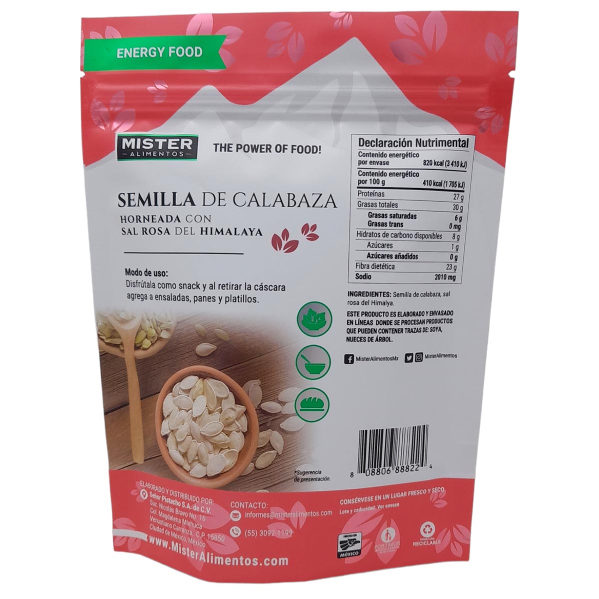 &nbsp;Semilla De Calabaza Con Sal Himalaya Mr Pistacho image number null