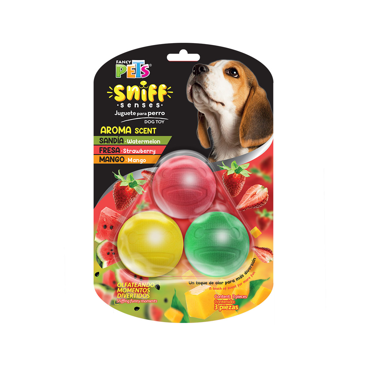 Set De 3 Pelotas Con Aroma Sniff 3 Piezas Fancy Pets image number null