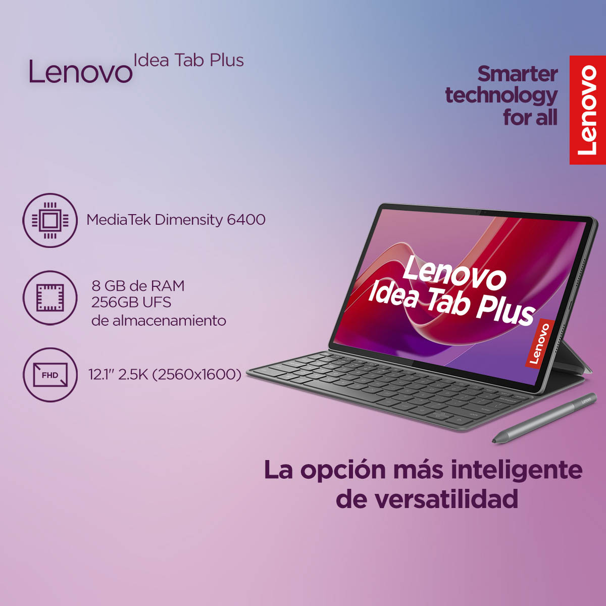 Tablet Lenovo Idea Tab Plus 12.1" 2.5K, 8GB RAM 256GB UFS +Tab Pen Plus + Teclado Folio image number null
