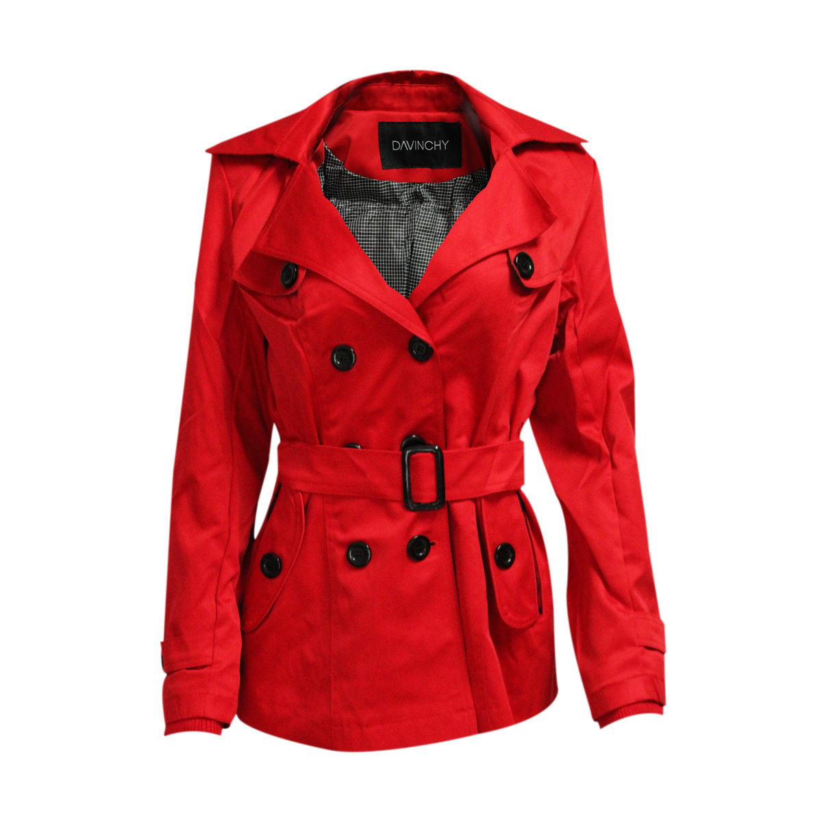 Gabardina Con Solapa Davinchy Para Mujer Casual image number null