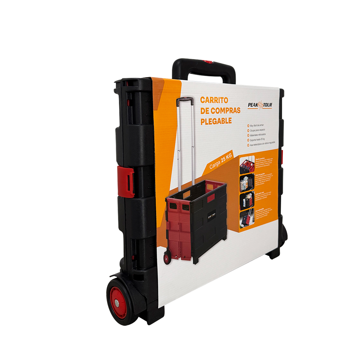 Carro Plegable Polipropileno Rojo Negro Peaktour image number null