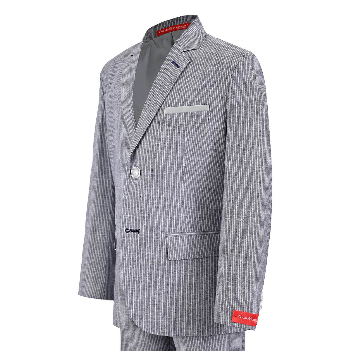 Traje Lino Rayas 2Pzas Azul Marino Para Ni&ntilde;o image number null