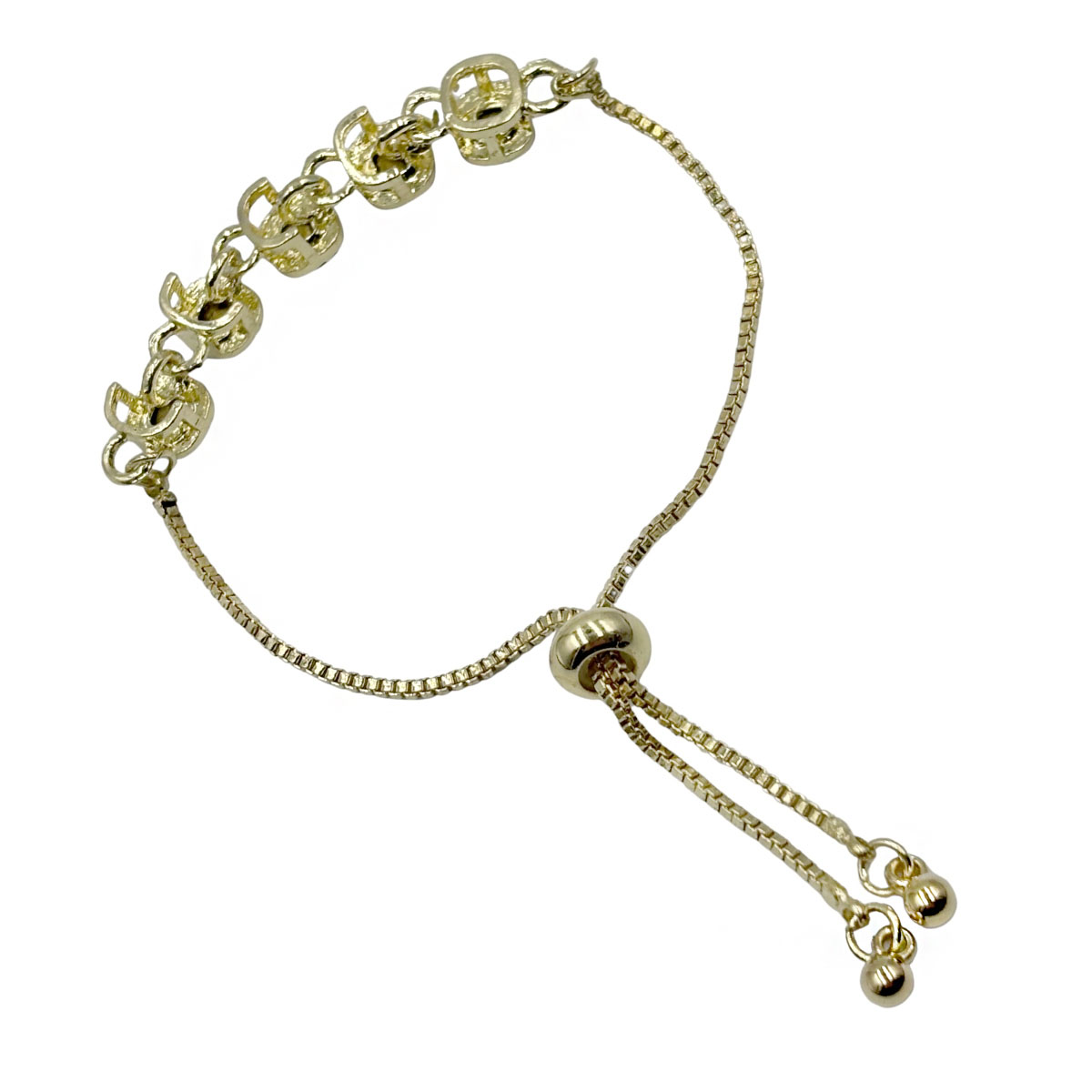 Pulsera Cristales Redondos Dorado Aktuales Para Mujer image number null