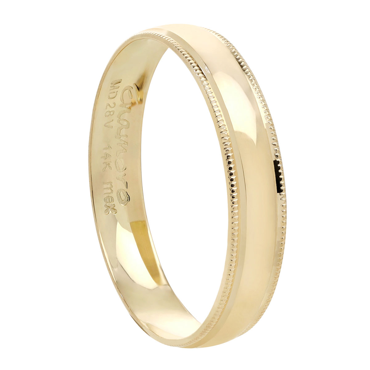 Argolla Cl&aacute;sica Oro Amarillo 14K 4mm Enamoro image number null