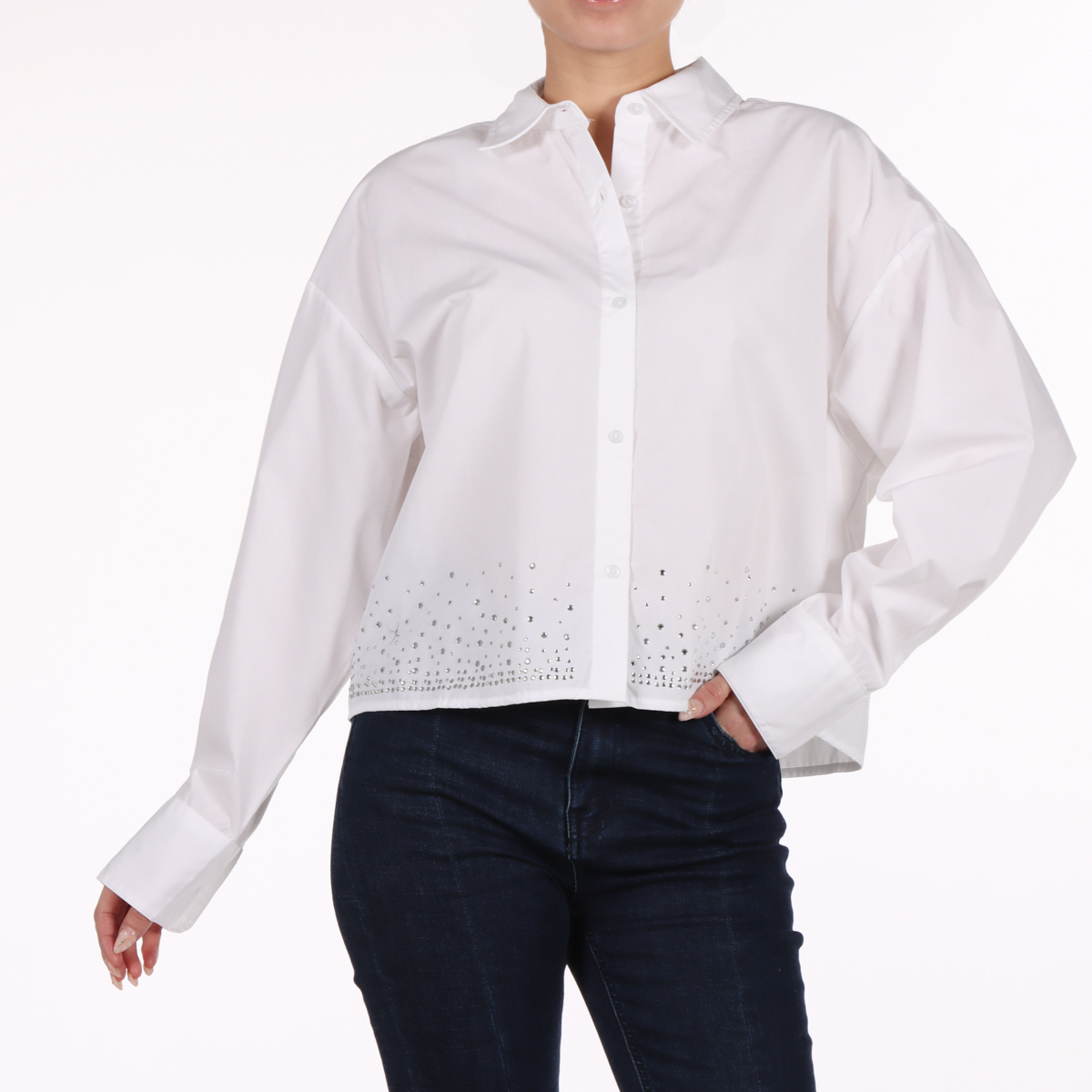 Blusa Piedras Elegante Manga Larga Lifestyler para Mujer image number null