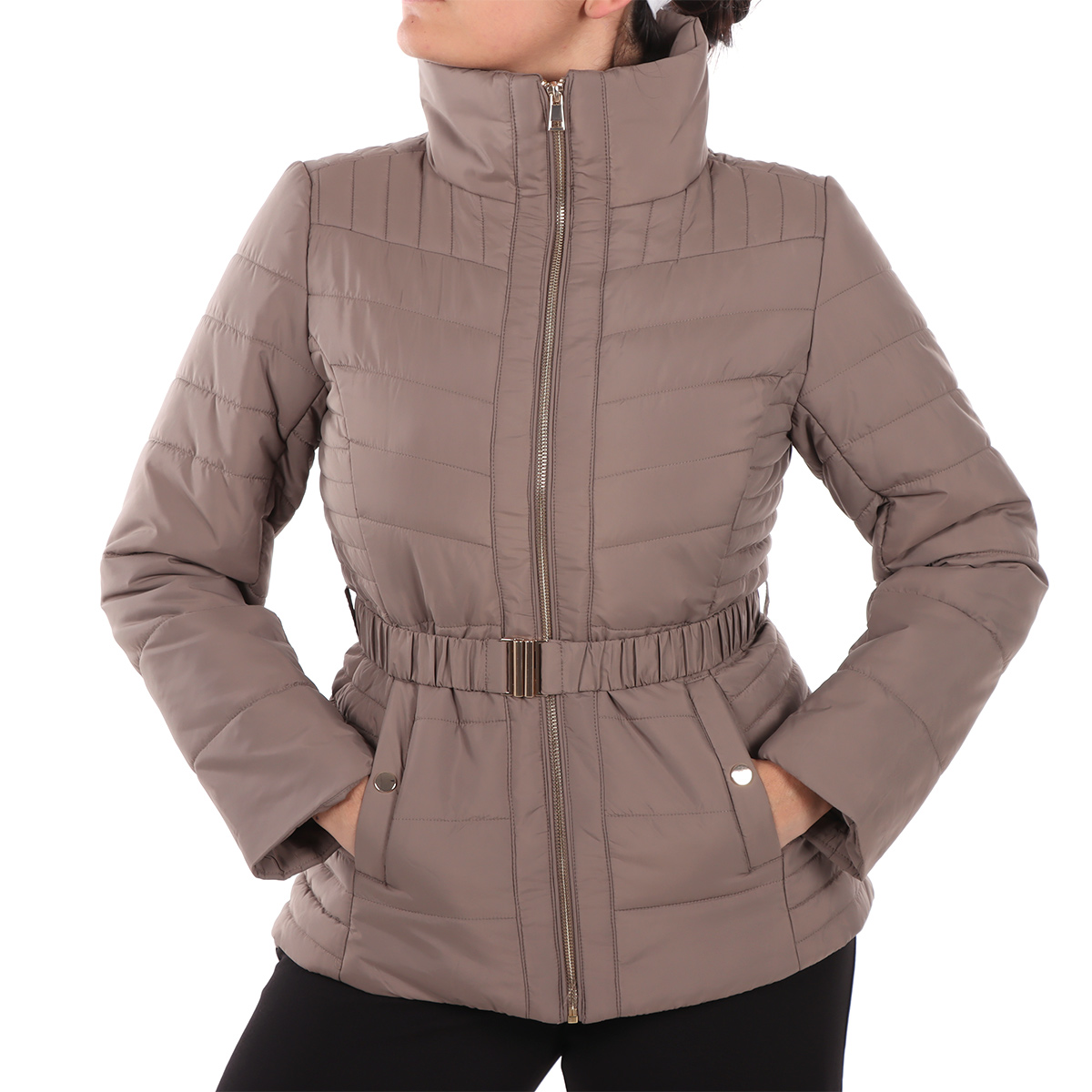 Chamarra Acolchada con Cintur&oacute;n Life Styler para Mujer image number null