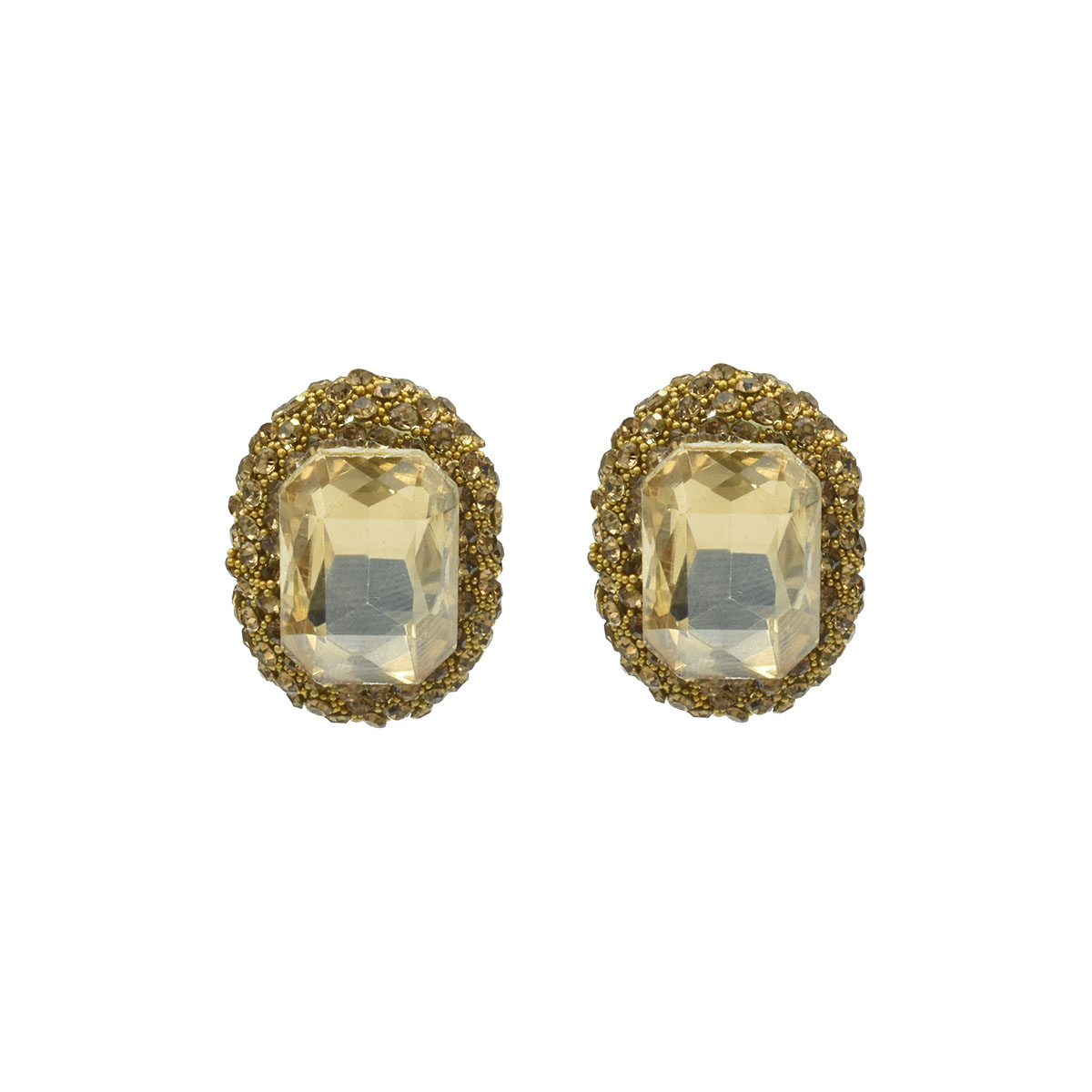 Aretes Con Piedra Color Ambar C2C image number null