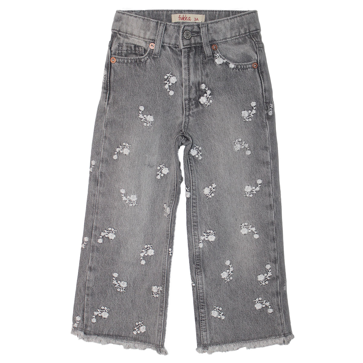 Jeans Flare Fukka con Dise&ntilde;o Bordado Flores para Beb&eacute; image number null