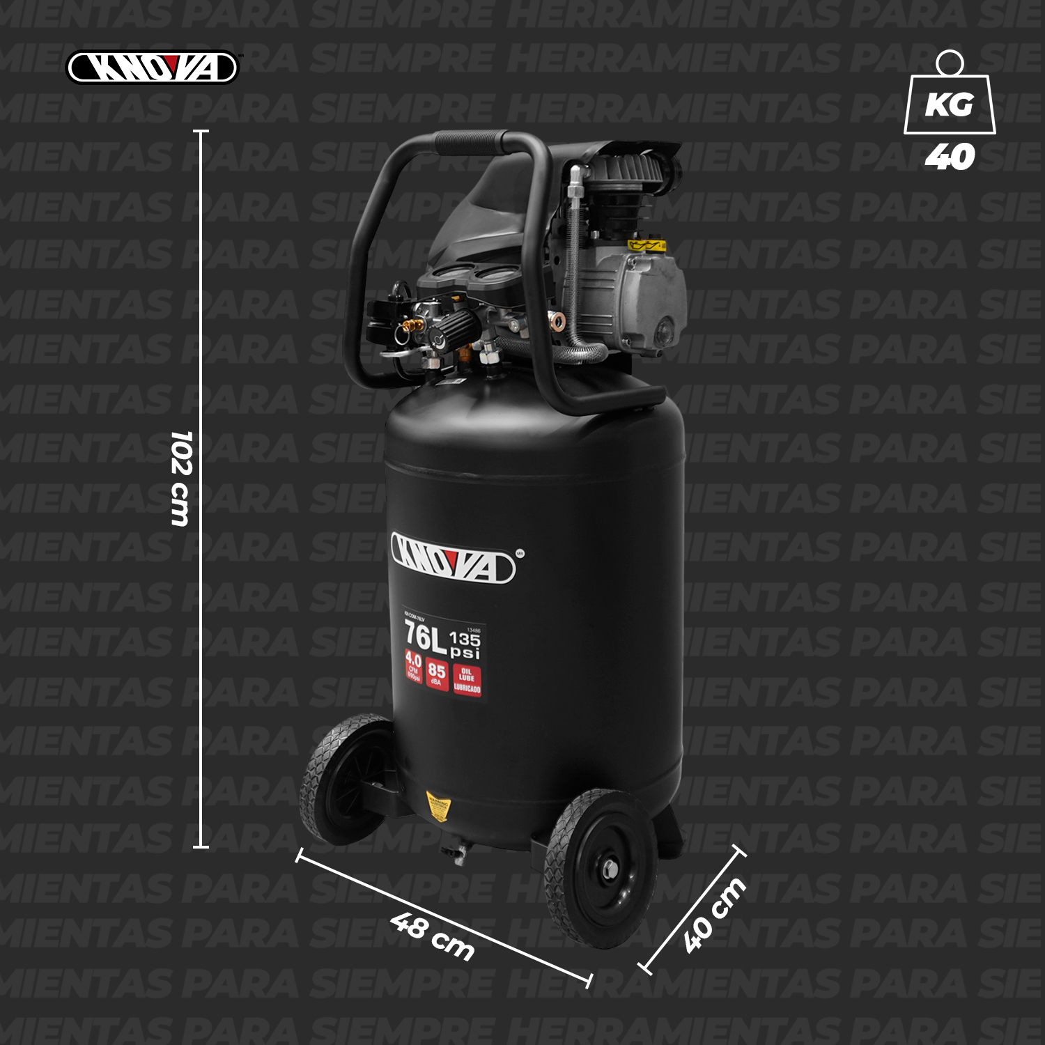 Compresor Vertical Lubricado 76L KN COM-76LV KNOVA image number null