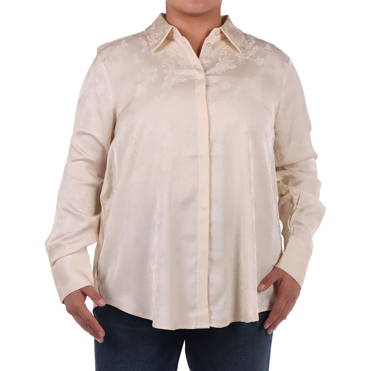 Blusa Estampado Floral Camisera Casual Dex para Plus Mujer Curvy image number null
