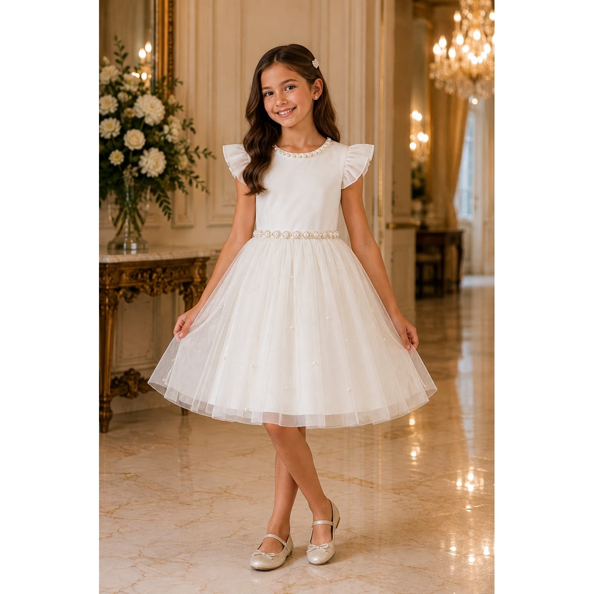 Vestido Fiesta Con Perlas Pink Gallery Ni&ntilde;a image number null