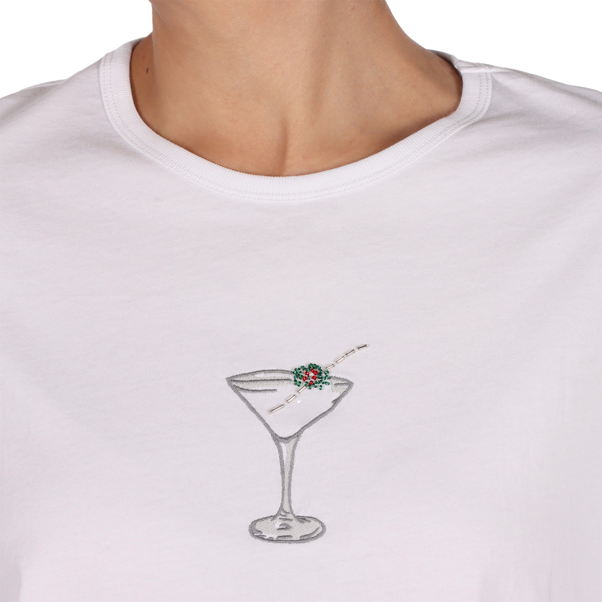 Playera Manga Corta Gr&aacute;fico Martini Jeanious para Mujer image number null
