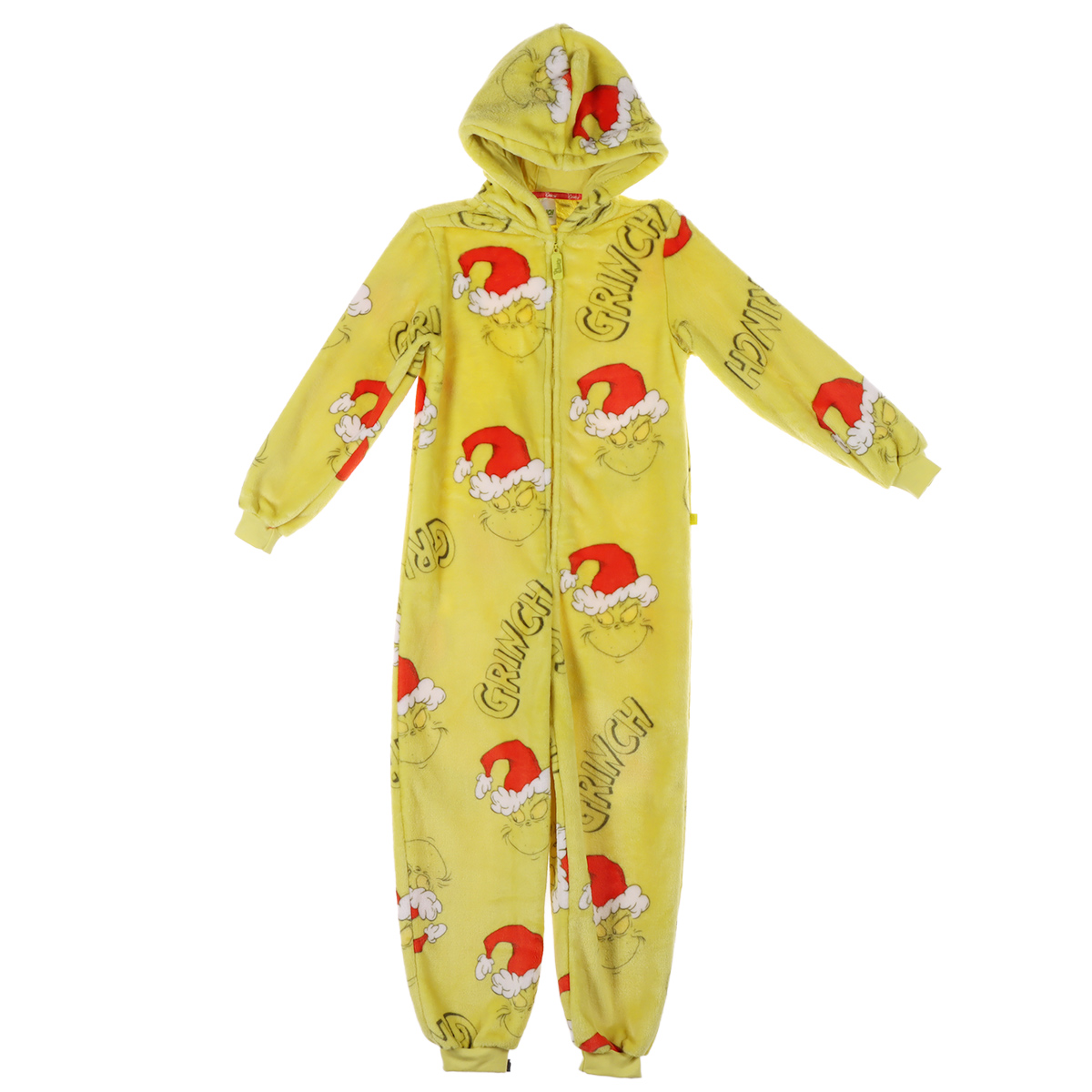 Mameluco Pijama Polar con Capucha Estampado Grinch para Ni&ntilde;o image number null