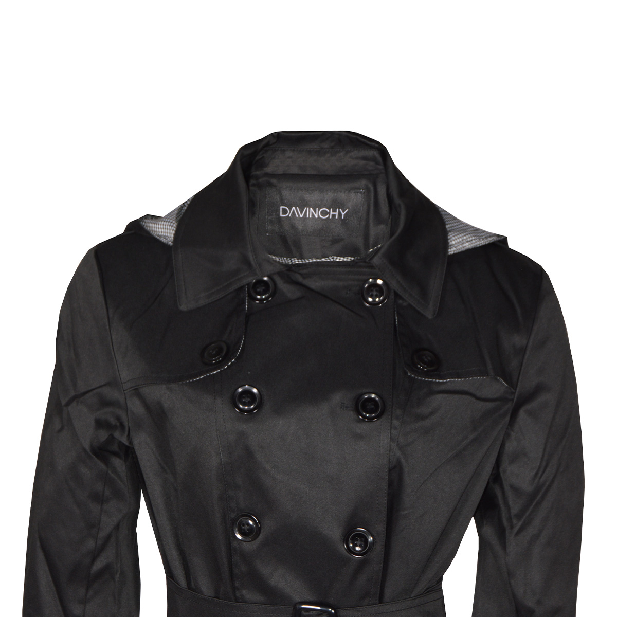 Gabardina Con Solapa Y Cintur&oacute;n Davinchy Para Mujer Casual image number null