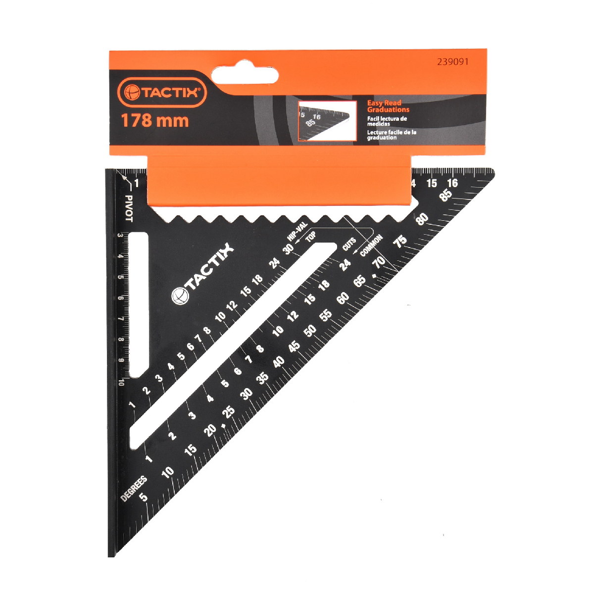 ESCUADRA TRIANGULAR DE ALUMINIO DE 178 MM image number null