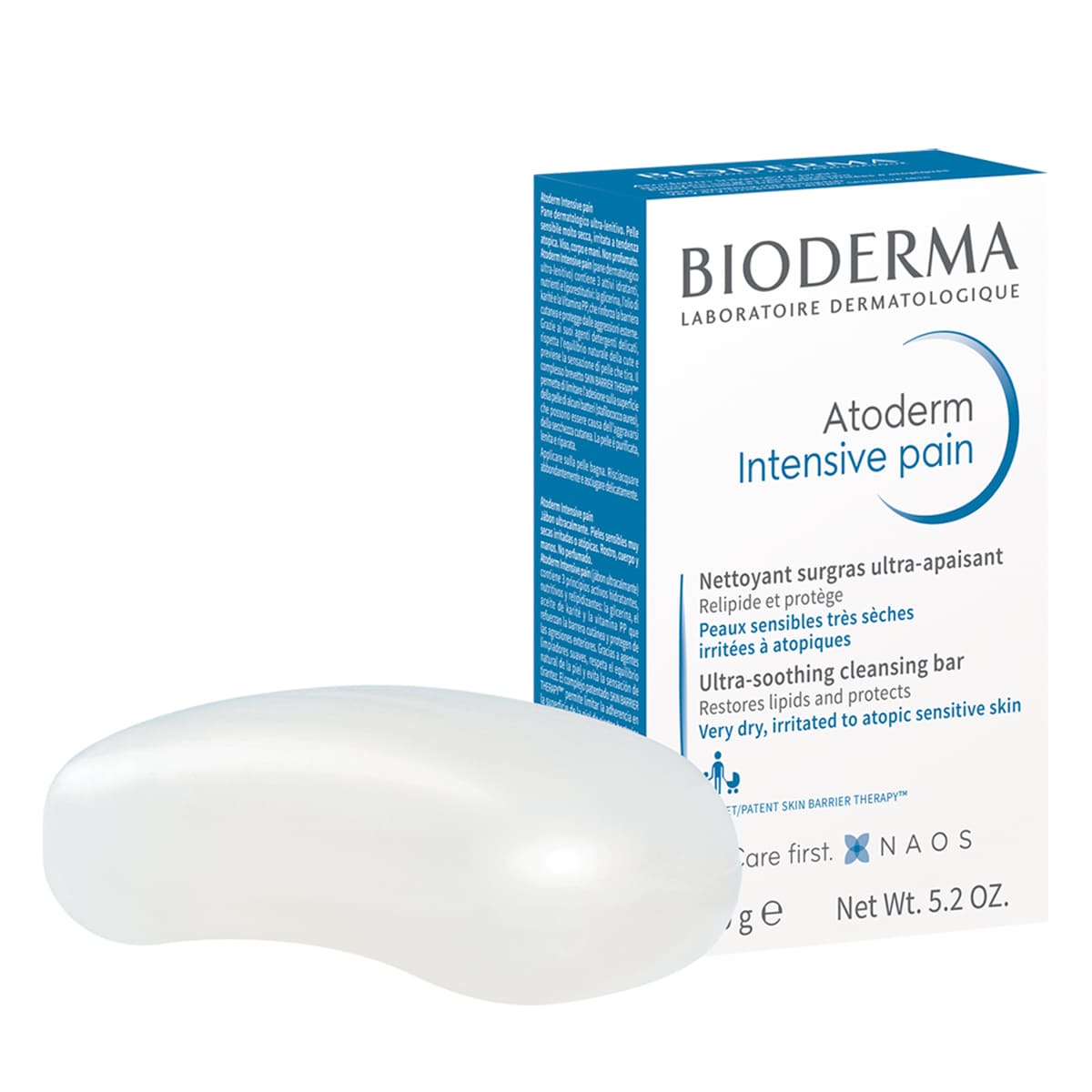 Bioderma Atoderm Barra Limpiadora Suave, Antibacterial Que Calma la Comez&oacute;n, 150 g image number null