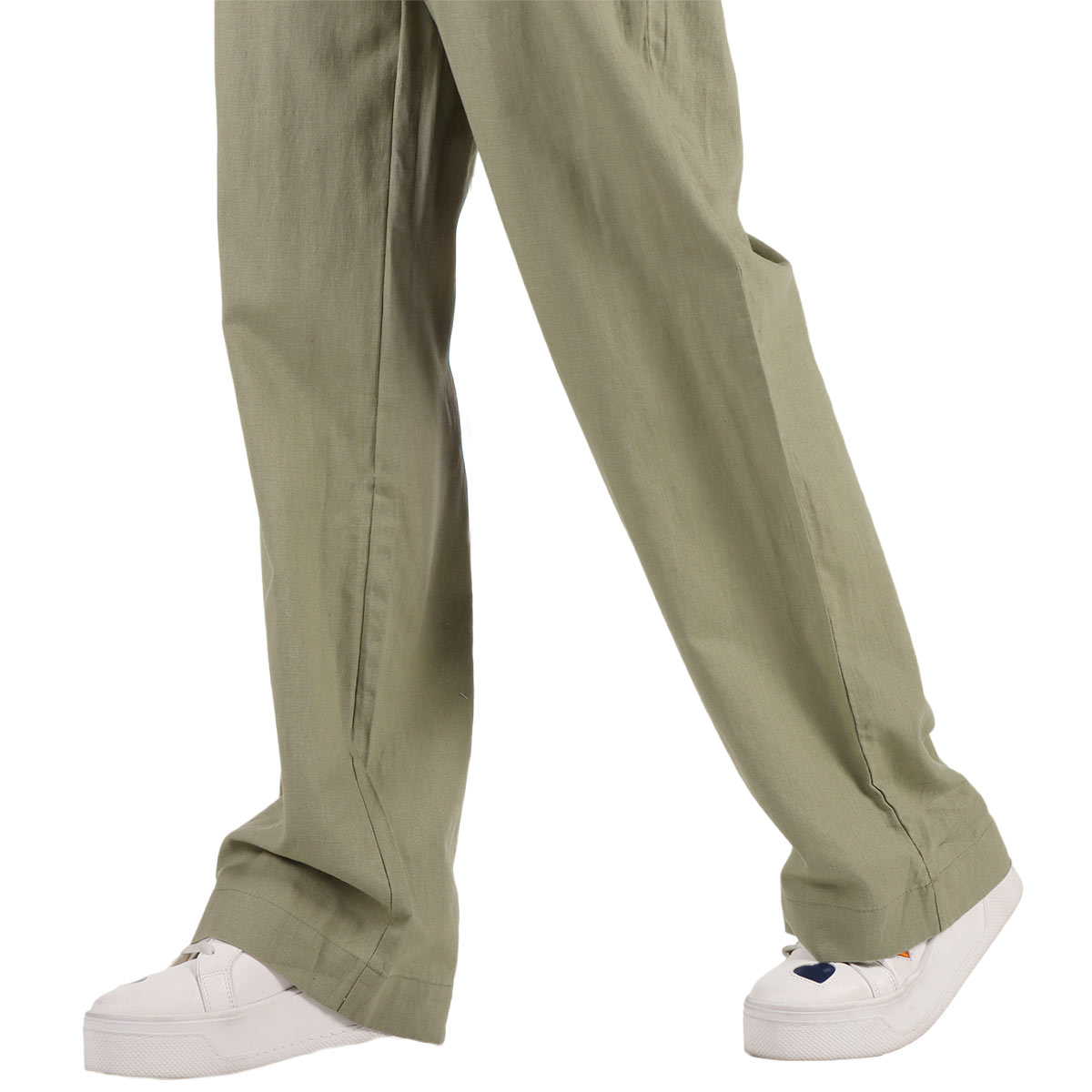 Pantal&oacute;n de Lino Pierna Ancha Tiro Medio Lifestyler Mujer image number null