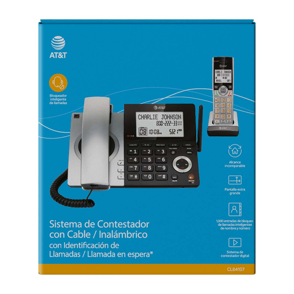 Tel&eacute;fono Inal&aacute;mbrico Con Contestadora AT&T image number null