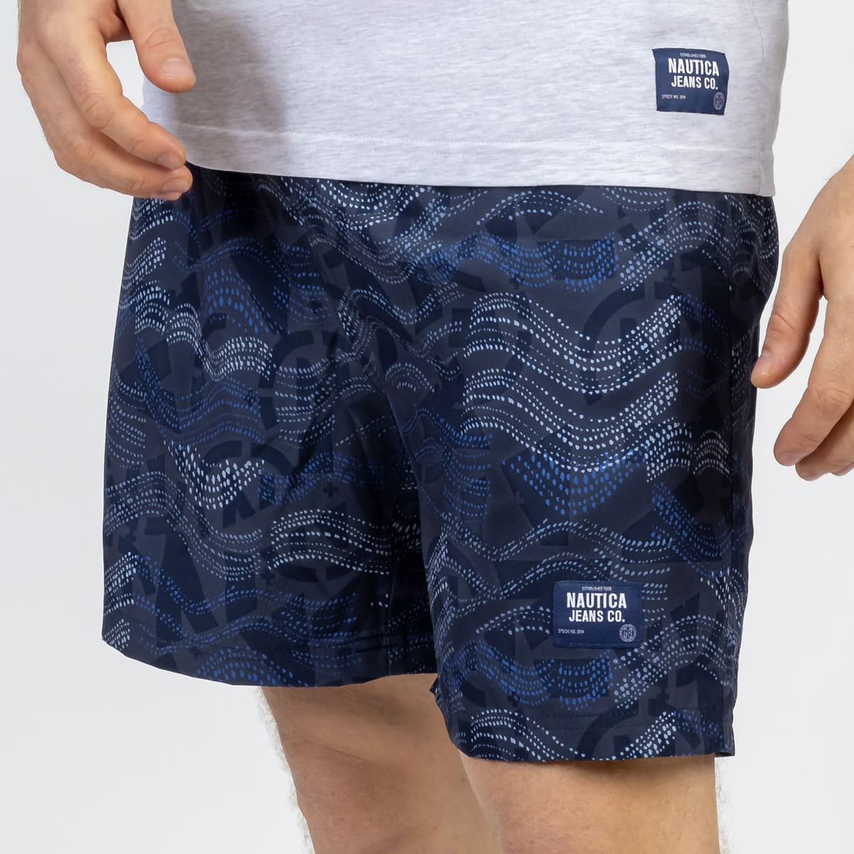 Traje de Ba&ntilde;o con Estampado Nautica Azul Oscuro para Hombre image number null